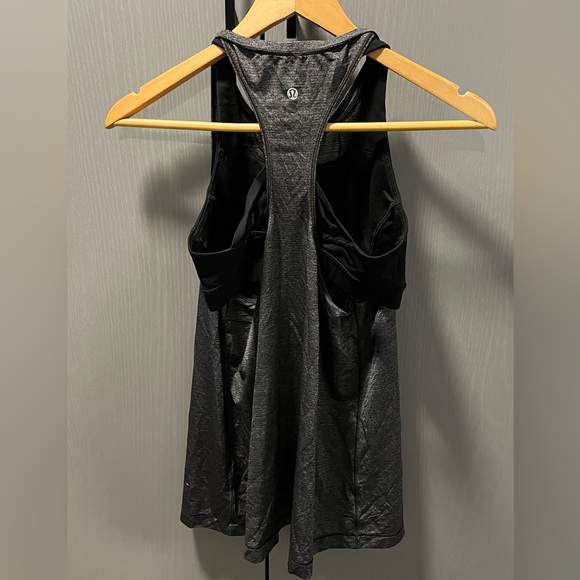 Lululemon racer back top with built in sports bra. Approximately size Medium. - Picture 2 of 3